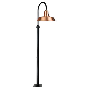Cocoweb 12" Vintage LED Post Lamp in Solid Copper With 8' Post