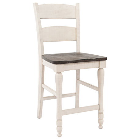 Madison County Ladderback Counter Stool (Set of 2) - Vintage White