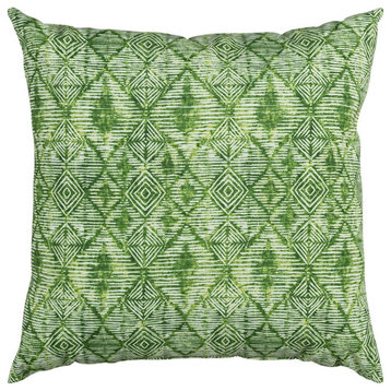 Green Nested Diamonds Indoor Outdoor Throw Pillow