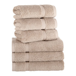 Makroteks - Villa Collection Hand Towel Set, Taupe - Bath Towels