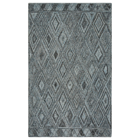 Safavieh Couture Abstract Collection ABT618 Rug, Blue/Black, 5'x8'