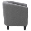 CorLiving Elwood Padded and Upholstered Tub Chair, Grey
