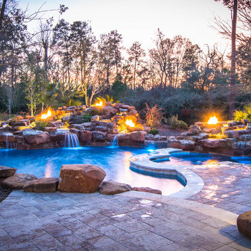 Tropical Lagoon with Fire