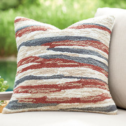 Taos Stripe Outdoor Throw Pillow - Outdoor Cushions And Pillows