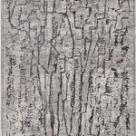 KAS - KAS Inspire 7506 Expressions Organic and Abstract Rug, Gray, 5'3"x7'7" - Inspire is a collection of trendy transitional and traditional machine woven rugs with metallic highlights throughout. These beautiful rugs are made in Turkey of shrink polyester and polyester with a 1/4" pile height.