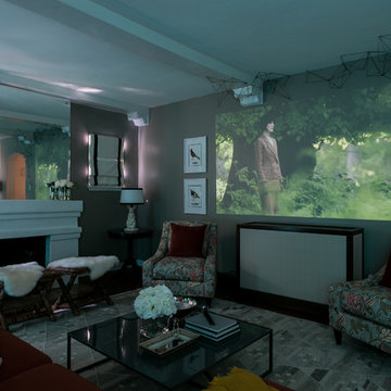 Modern family room makeover - hi-tech haven