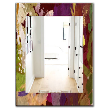 Designart Psychedelic Matte Modern Frameless Wall Mirror, 28x40