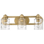 Acclaim Lighting - Lumley Antique Gold 3-Light Bath Vanity With Clear Optic glass - 3-60W-Medium base. Bulbs not included. Hardwire. UL/cETL Listed. Rated for Damp Locations.