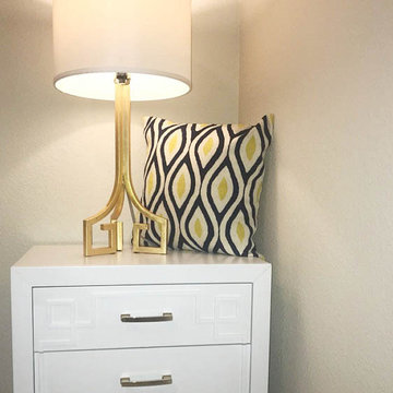 Contemporary Seamless Navy Yellow Accent Pillow Cover Handembroidered Wool 18"x1