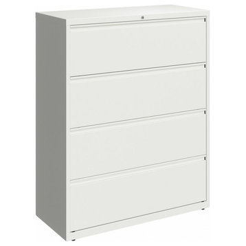 UrbanPro 4-Drawer Modern Metal Lateral File Cabinet in White