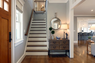 Example of a transitional staircase design in Boston