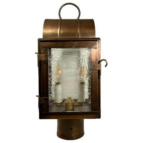New Concord Post Lantern, Solid Copper Post Lamp, hand made in the USA.