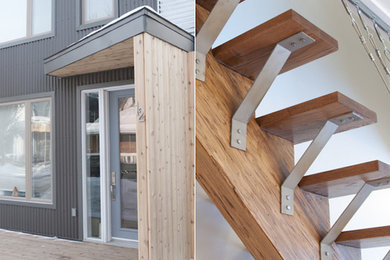 Inspiration for an industrial staircase remodel in Toronto