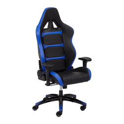 Studio 55D - Vector Black and Blue Gaming Chair - Bar Stools And Counter Stools
