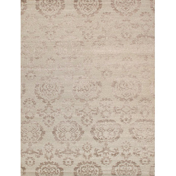 Pasargad Transitiona Collection Hand-Knotted Bsilk&wool Area Rug- 8'10" X 11' 7"