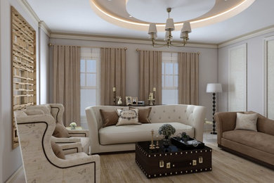 Trendy living room photo