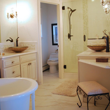 Master bath shown from entering area