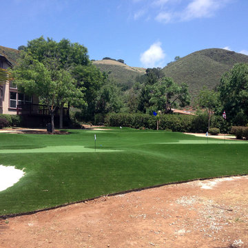 Artificial grass putting green installation in Morgan Hill, CA.