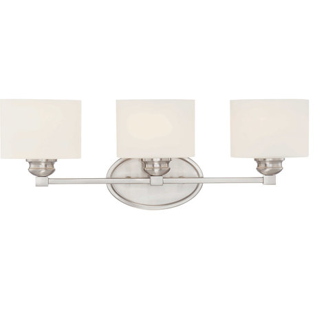 Kane 3 Light Bath Bar, Satin Nickel