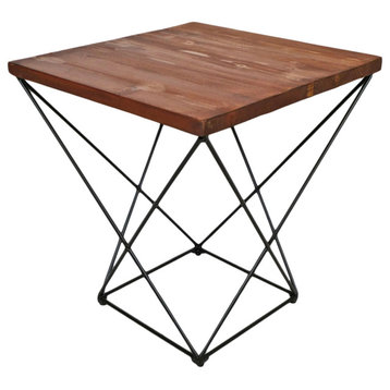 Square X Iron Side Table