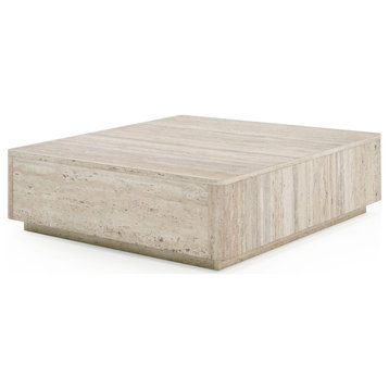 Nova Domus Roma Modern Travertine Square Coffee Table