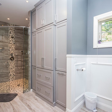 Grey and White Master Bathroom Suite