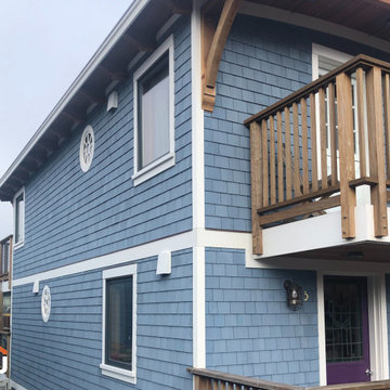 Floating House - Aleutian Blue NuCedar Shingle & Board and Batten Siding