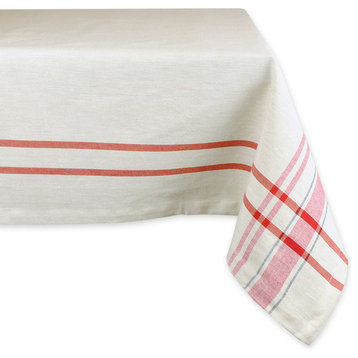 French Stripe Red Tablecloth 60"x104", Seats 8-10