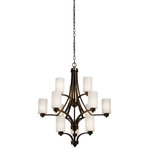 Artcraft - Parkdale 12-Light Oil Rubbed Bronze White Glass Chandelier - Parkdale 12 lite 3 tier large chandelier features its clean and simple design complimented with opal white glassware in rubbed oiled bronze finish  Limited Lifetime Warranty   Artcraft Lighting warrants that this product will be free of electrical or structural defects for the lifetime of the original owner. Should any electrical or structural part (wiring  switches  sockets  plugs  supporting rods  or the like) fail through any defect in materials or workmanship during the life of the original owner  Artcraft will repair or replace (at our option) the item free of charge or equivalent  if original product is no longer available. Shipping is the responsibility of the owner.  Artcraft products are made of the finest material available and are carefully manufactured with old fashion Artisans using the most advanced techniques in order to provide you beautiful lighting.  Although user serviceable items like bulbs  ballasts and transformers do require periodic replacements  we use only the highest performance components available. We thank you for choosing Artcraft.