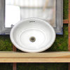 Modern Round Bowl Exposed Rim Sink Package Vitreous China Porcelain Enamel White