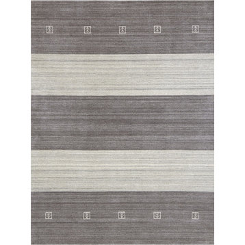 Amer Rugs Blend BLN-5 Charcoal Gray Hand-woven - 8'x10' Rectangle Area Rug