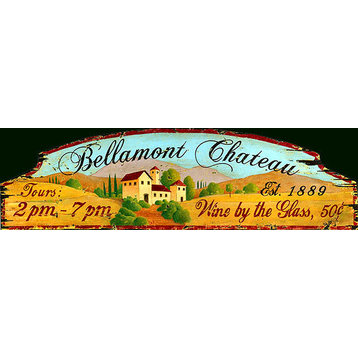 Bellamont Chateau Vintage Vineyard And Wine Sign