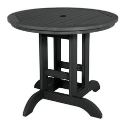 Highwood USA - Round Dining Table, 36", Black - Outdoor Dining Tables