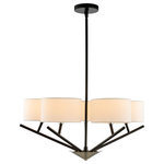 Kalco - 5 Light Contemporary Chandelier by Kalco, Matte Black With Polished Nickel, 19" - Tahoe 5 Light Chandelier
