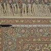 Pure Silk Light Colors, Hand-Knotted Fine Tabriz 600 kpsi Rug