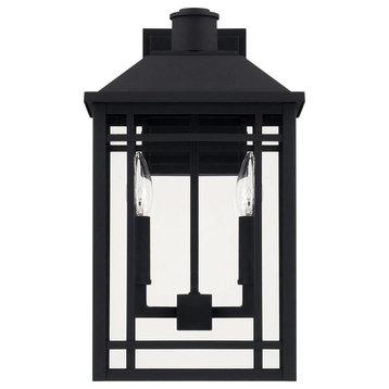 Capital-Lighting Braden 2-Light Outdoor Wall Lantern 927121BK, Black