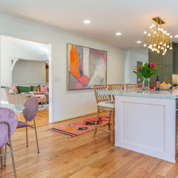 A new kitchen with bold colors and sleek lines