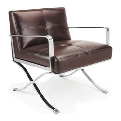 EC-011 MODERN LEATHER LOUNGE CHAIR - Outdoor Lounge Chairs