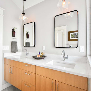 Warm Contemporary Master Bathroom