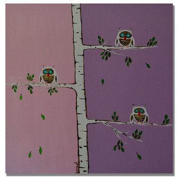 'Three Owls' Canvas Art by Nicole Dietz