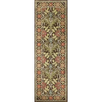 Bashian Hastings Area Rug, Chocolate, 2.6'x8'