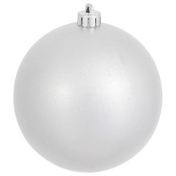 Vickerman 4" Silver Candy Ball Ornament, 6 per Bag