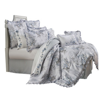 Royal Court Estelle Farmhouse Floral 4 Piece King Comforter Set