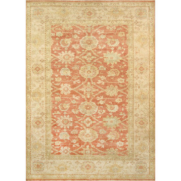 Sultanabad Hand-Knotted  Wool Rust/Ivory Area Rug- 9' x 12'
