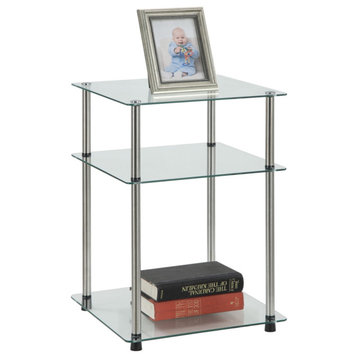 Designs2Go Classic Glass 3 Tier End Table