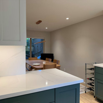 Expanded Green and White Kitchen