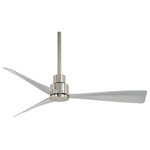 Minka Aire - Minka Aire Simple 44" 44" Ceiling Fan F786-BNW - 44" Ceiling Fan from Simple 44" collection in Brushed Nickel Wet finish. No bulbs included. 44" 3-Blade Ceiling Fan in Brushed Nickel Wet Finish with Silver Blades Optional Custom LED Light Kit Available K9787L No UL Availability at this time.
