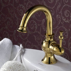 Ti-PVD Finish Solid Brass Bathroom Sink Faucet T0430G - Bathroom Sink Faucets