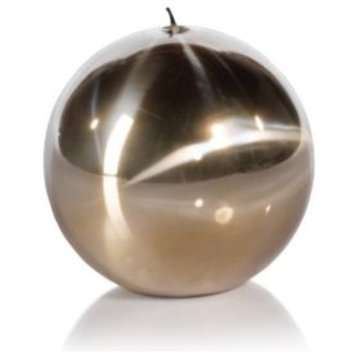 4" Tall Candle, Ball Shaped, Titanium Gold (Set of 6)