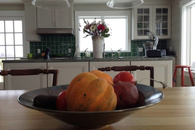 Example of a transitional kitchen design in Burlington